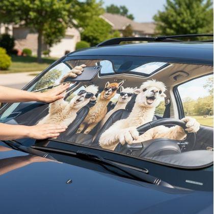 Obrázok z Protislnečná clona do auta s prísavkami - lamy