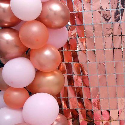 Obrázok Párty záves obdĺžniky - ružovo-zlatý