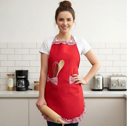 Obrázok z Retro zástera na varenie  -  červená