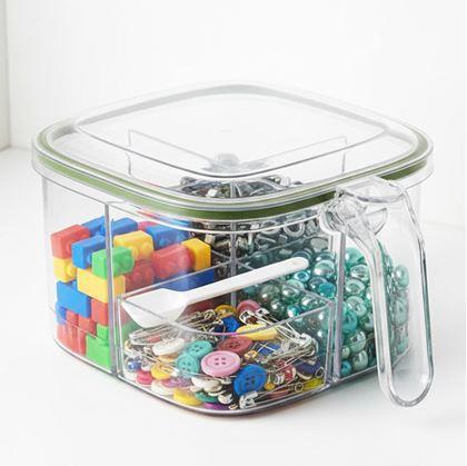 Obrázok z Delená dóza s úchytkou - 4 priehradky, 4 lyžičky