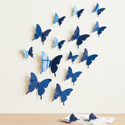 Obrázok z Zrkadlový motýľ 12ks  -  modrý