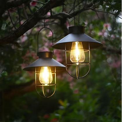 Obrázok z Solárna závesná retro lampa na záhradu