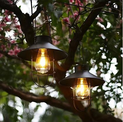 Obrázok z Solárna závesná retro lampa na záhradu