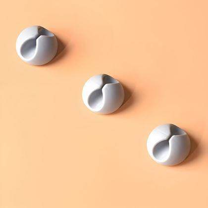 Obrázok z 5 ks Nalepovacie držiaky na káble - biely