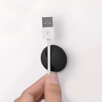 Obrázok z 5 ks Nalepovacie držiaky na káble - čierny