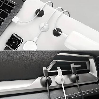 Obrázok z 5 ks Nalepovacie držiaky na káble - čierny