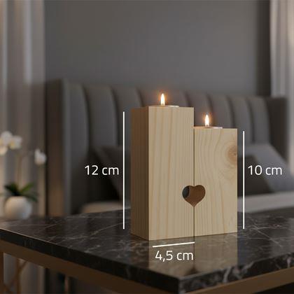 Obrázok z Drevené svietniky na čajové sviečky pre páry, 2 ks - mandala