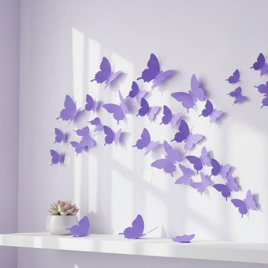 Obrázok z 3D motýle na stenu - fialová
