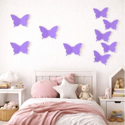 Obrázok z 3D motýle na stenu - fialová