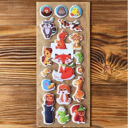 Obrázok z Vypuklé samolepky so zvieratkami  -  líška a kamaráti