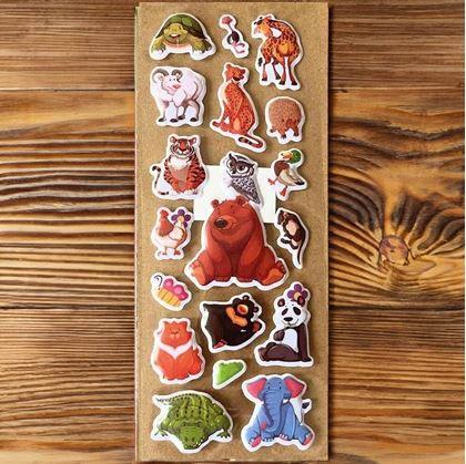 Obrázok z Vypuklé samolepky so zvieratkami  -  medvedík a kamaráti