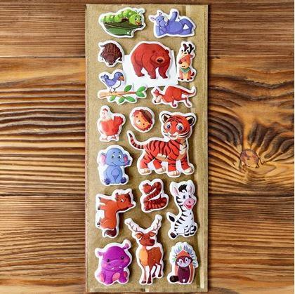 Obrázok z Vypuklé samolepky so zvieratkami  -  tigrík a kamaráti