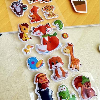 Obrázok z Vypuklé samolepky so zvieratkami  -  líška a kamaráti