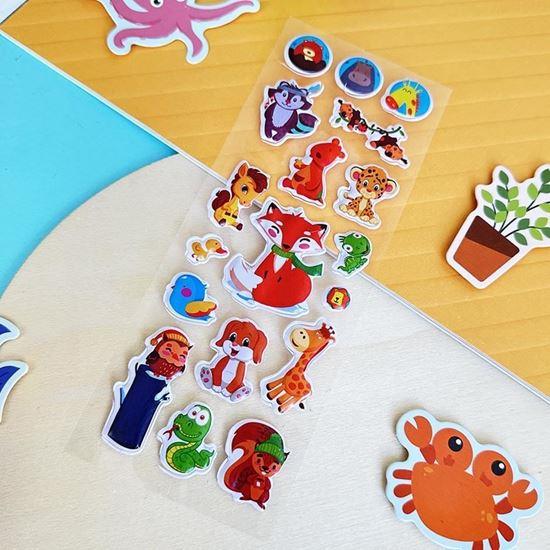 Obrázok z Vypuklé samolepky so zvieratkami  -  líška a kamaráti