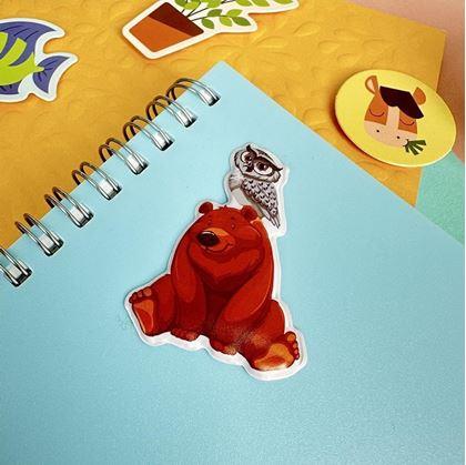 Obrázok z Vypuklé samolepky so zvieratkami  -  medvedík a kamaráti