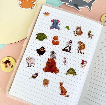 Obrázok z Vypuklé samolepky so zvieratkami  -  medvedík a kamaráti