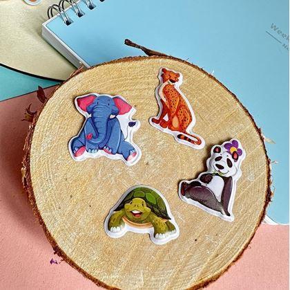 Obrázok z Vypuklé samolepky so zvieratkami  -  medvedík a kamaráti