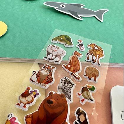 Obrázok z Vypuklé samolepky so zvieratkami  -  medvedík a kamaráti