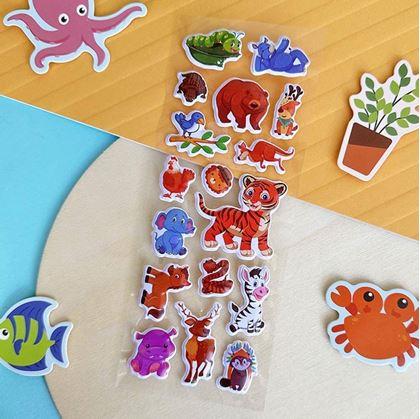 Obrázok z Vypuklé samolepky so zvieratkami  -  tigrík a kamaráti