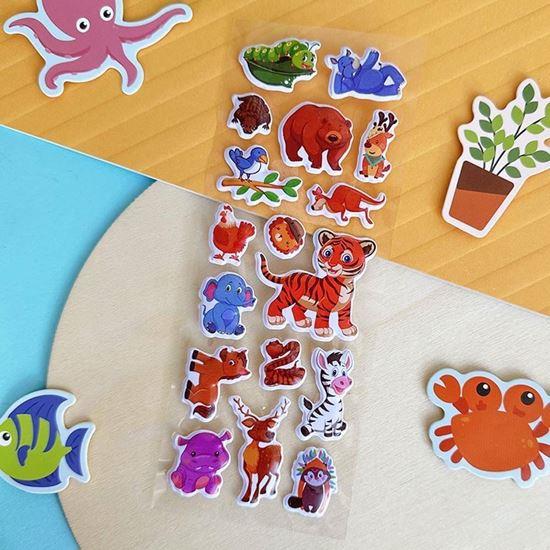 Obrázok z Vypuklé samolepky so zvieratkami  -  tigrík a kamaráti