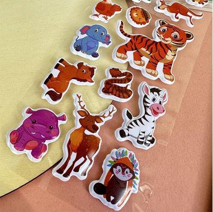 Obrázok z Vypuklé samolepky so zvieratkami  -  tigrík a kamaráti