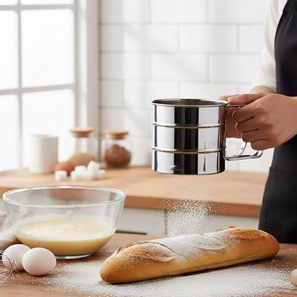 Obrázok z Nerezové kuchynské sitko s odmerkou