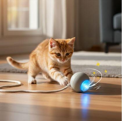 Obrázok z Nabíjacia pohyblivá loptička pre zvieratá