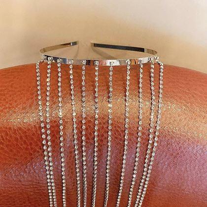 Obrázok z Ozdobná čelenka so štrasovými retiazkami