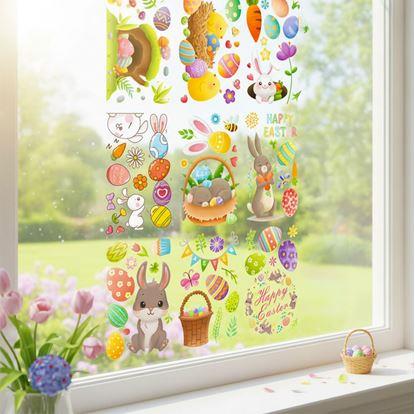 Obrázok Veľká sada veľkonočných samolepiek na okno 9 hárkov