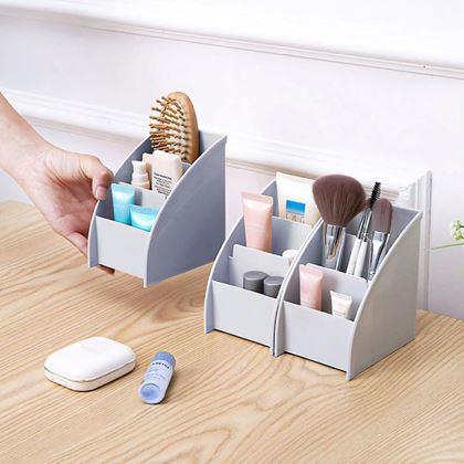 Obrázok z Organizér na stôl s priehradkami  -  svetlo šedý