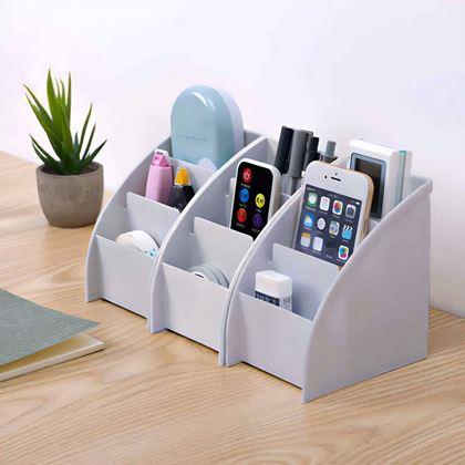 Obrázok z Organizér na stôl s priehradkami  -  svetlo šedý