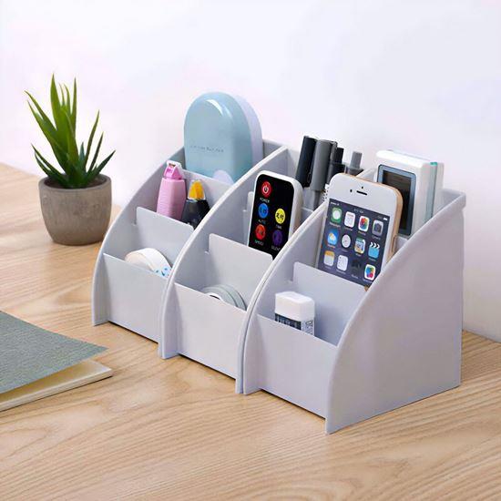 Obrázok z Organizér na stôl s priehradkami  -  svetlo šedý