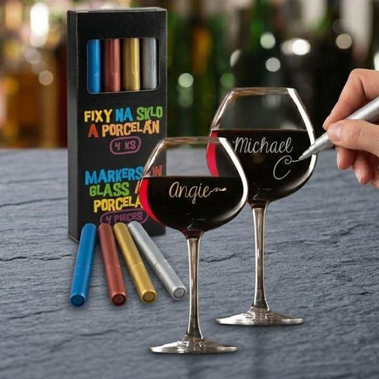 Obrázok z Fixky na sklo a porcelán 4 ks