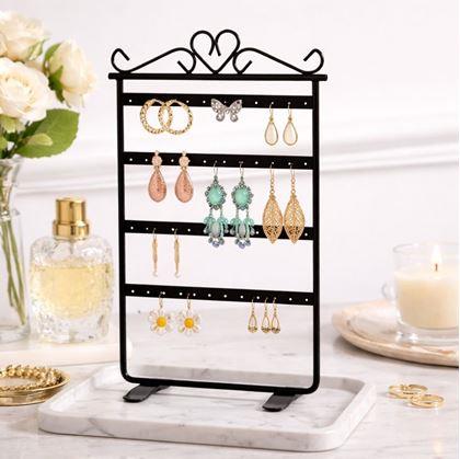 Obrázok z Stojan na šperky a náušnice kovový  -  čierny