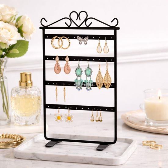 Obrázok z Stojan na šperky a náušnice kovový  -  čierny