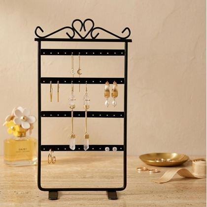 Obrázok z Stojan na šperky a náušnice kovový  -  čierny