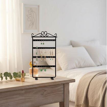 Obrázok z Stojan na šperky a náušnice kovový  -  čierny