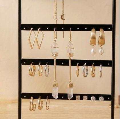 Obrázok z Stojan na šperky a náušnice kovový  -  čierny