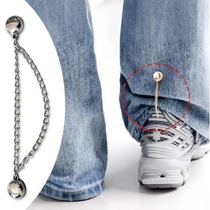 Obrázok Magnetická spona na skrátenie nohavíc s retiazkou - strieborná