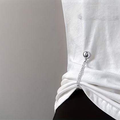 Obrázok z Magnetická spona na skrátenie nohavíc s retiazkou - strieborná