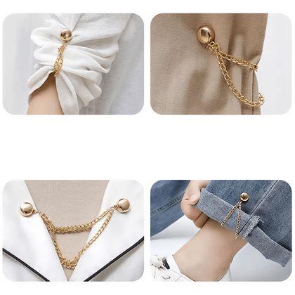 Obrázok z Magnetická spona na skrátenie nohavíc s retiazkou - strieborná