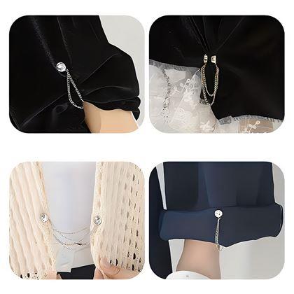 Obrázok z Magnetická spona na skrátenie nohavíc s retiazkou - strieborná