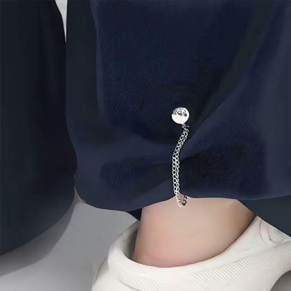 Obrázok z Magnetická spona na skrátenie nohavíc s retiazkou - strieborná