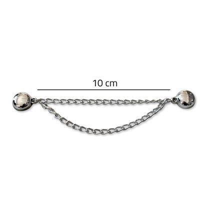 Obrázok z Magnetická spona na skrátenie nohavíc s retiazkou - strieborná