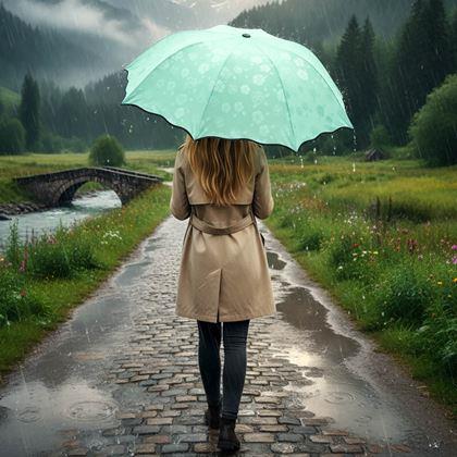 Obrázok z Magický skladací dáždnik -  mentolový