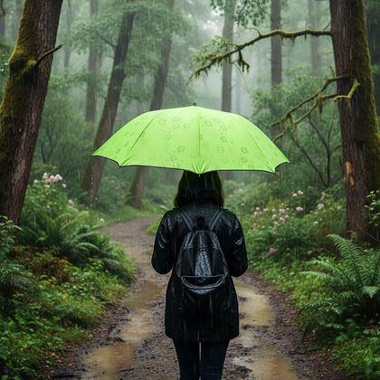 Obrázok z Magický skladací dáždnik -  limetkový