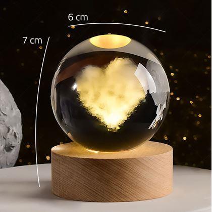 Obrázok z LED svietiaca sklenená guľa - srdce