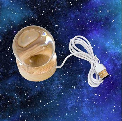 Obrázok z LED svietiaca sklenená guľa - mačka