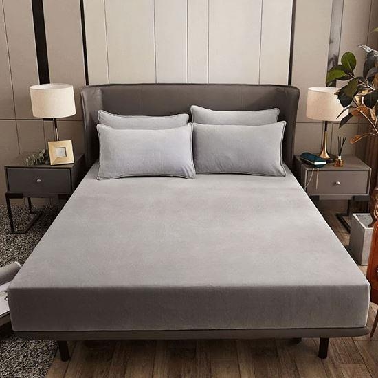 Obrázok z Mikroplyšové prestieradlo 180 x 200 cm  - svetlo šedé