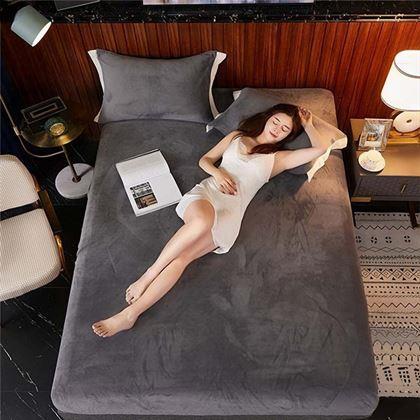 Obrázok z Mikroplyšové prestieradlo 180 x 200 cm  - tmavo šedé